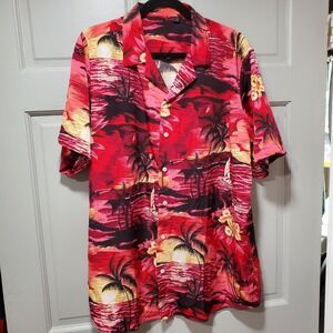 Men's Button Up Hawaiian Shirt XL Short Sleeves Designed‎ in Italy Resort casual
